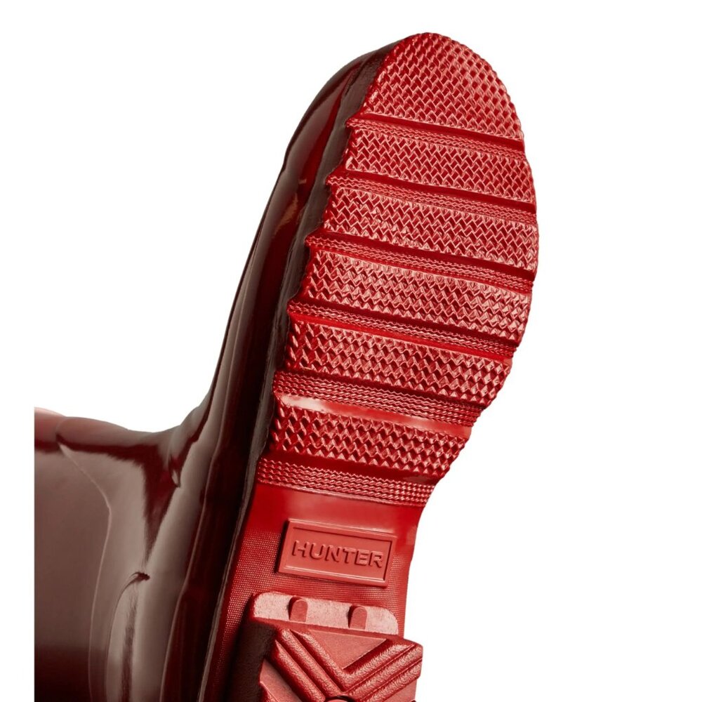 New Womens sz 10 HUNTER  Original Short Gloss Rain Boots Red rubber - Picture 3 of 5